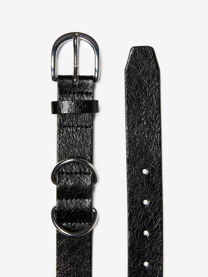 Black belt with double belt loops - women's belts - Black | Sisley image number 2